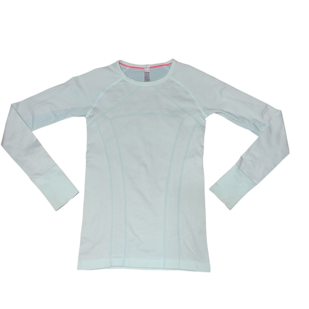 EUC Ivivva by Lululemon Girls Long Sleeve Swiftly Active Top Mint Green 10